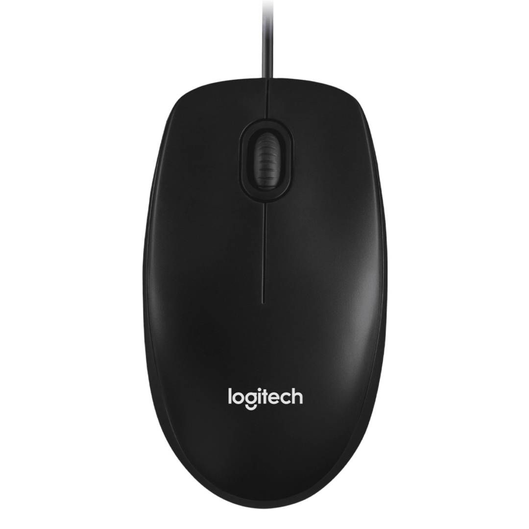 Мышь проводная оптическая Logitech M100, USB, 3 кнопки, 800 dpi, серая / Мыши проводные