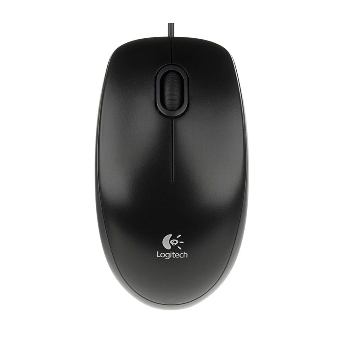 Мышь проводная оптическая Logitech B100, USB, 3 кнопки, 800 dpi, черная / Мыши проводные