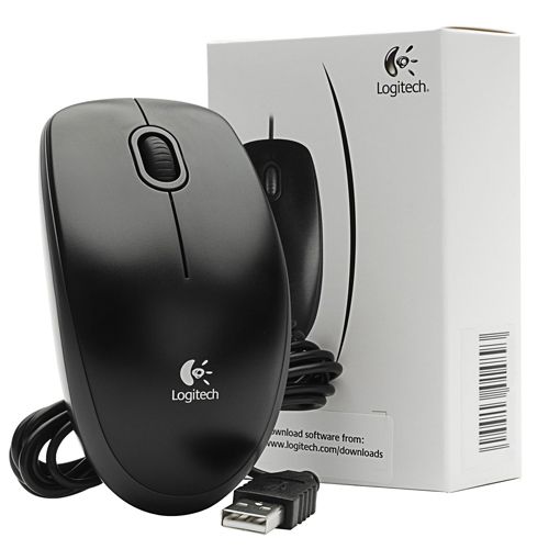Мышь проводная оптическая Logitech B100, USB, 3 кнопки, 800 dpi, черная / Мыши проводные №3
