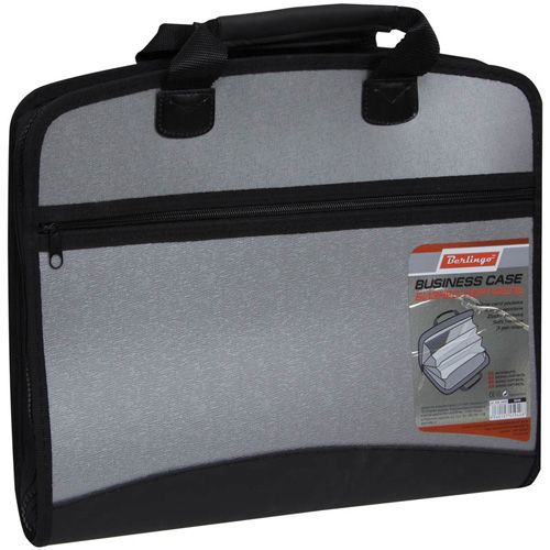 Бизнес-портфель Berlingo, формат А4, серый / Папки-портфели из кожзама и ткани
