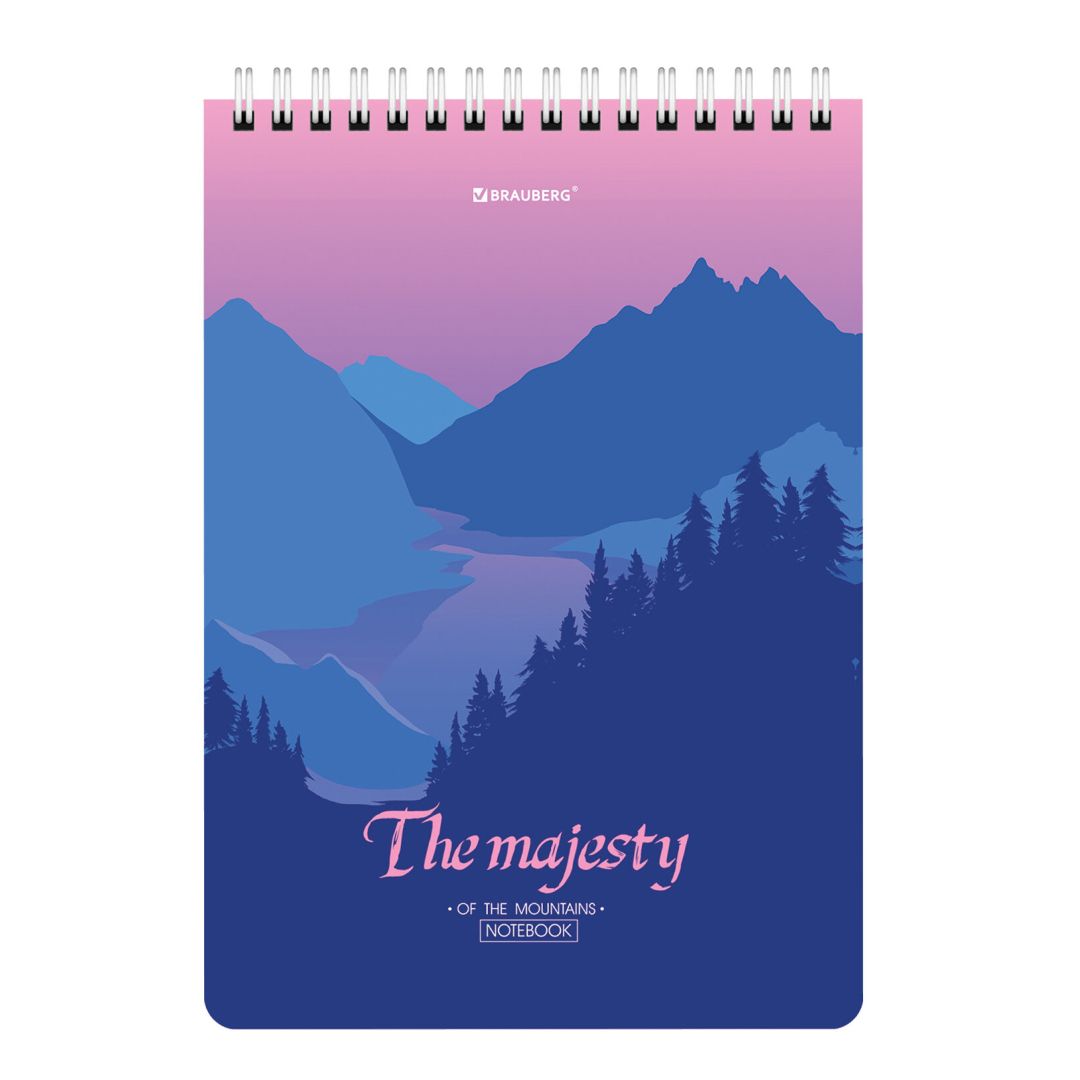 Блокнот Brauberg "Majesty ", А5, 80 листов, на гребне, в клетку, ассорти / Блокноты №5