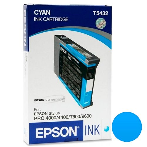 Картридж оригинальный Epson T5432 for Stylus Pro 4000\4400\7600\9600, голубой / null