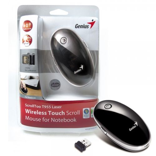 Mouse Wireless, Scrolltoo T955, USB, Black, Laser, 2.4Ghz, Genius