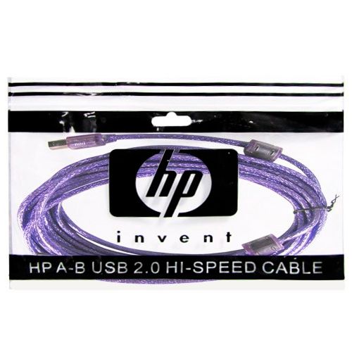 Интерфейсный кабель "HP" Original, Hi-Speed USB 2.0, A-B, 5 м, фиолетовый / Интерфейсные кабели №2