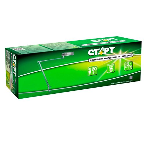 Светильник настольный Старт CT20C на струбцине, серебристый / Светильники настольные №3