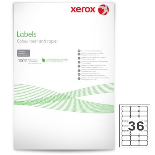 Этикетка самоклеящаяся Xerox Labels, A4, размер 70*24 мм, 36 этикеток, матовая, 100 листов