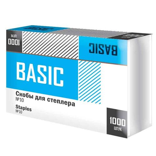 Скобы для степлера Silwerhof Basic №10 1000 шт, оцинкованные / Скобы для степлеров