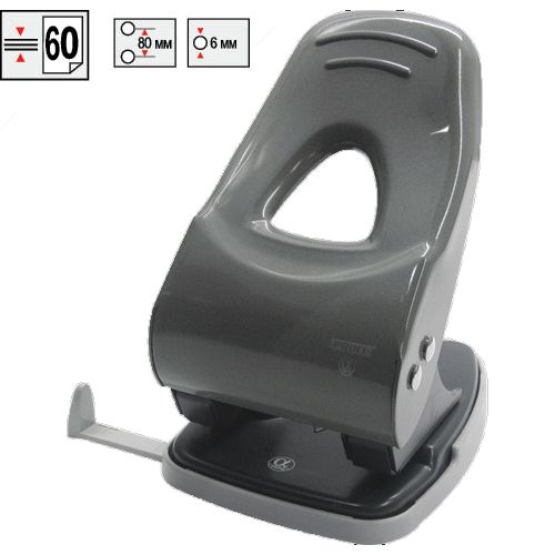 Дырокол на 60 листов Proff "Alpha", металлический, серый / Дыроколы до 300 листов