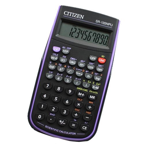 Калькулятор Citizen SR-135NPU инженерный, 8+2 разрядов, 154*84*13 мм, черный / Калькуляторы карманные