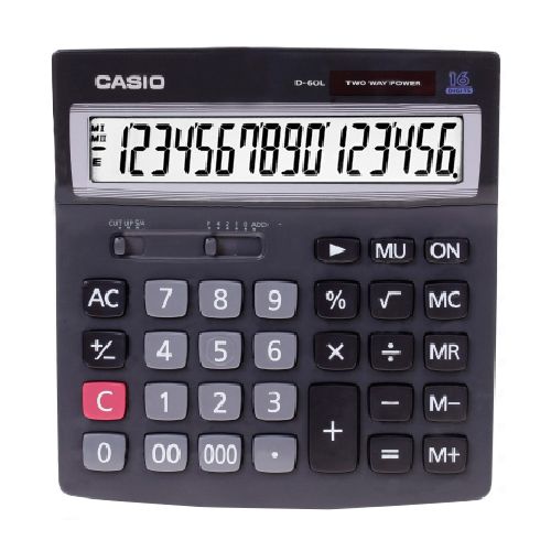 Калькулятор настольный Casio D-60L-S-GH, 16 разрядов, 159*156*32 мм / Калькуляторы настольные