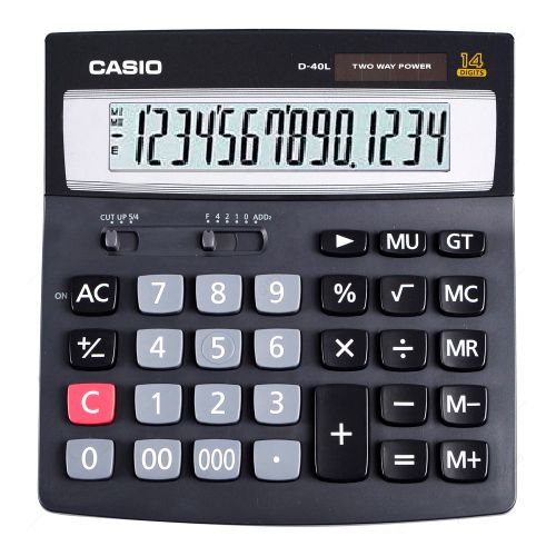 Калькулятор настольный Casio D-40L-S-GH, 14 разрядов, 159*156*32 мм / Калькуляторы настольные