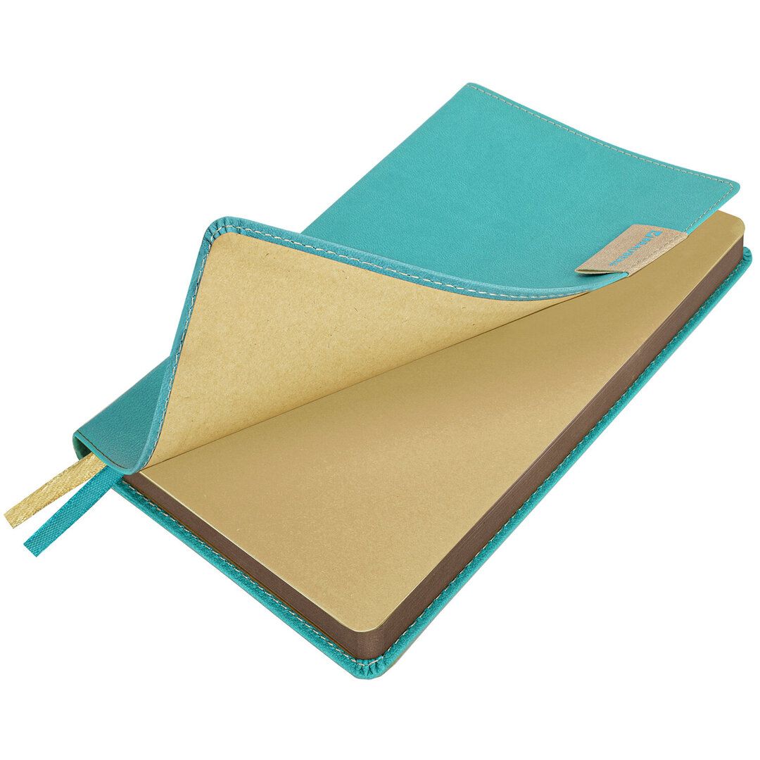 Ежедневник недатированный Brauberg "Aim", A5, 136 л., кожзам, бирюзовый / Ежедневники недатированные №3