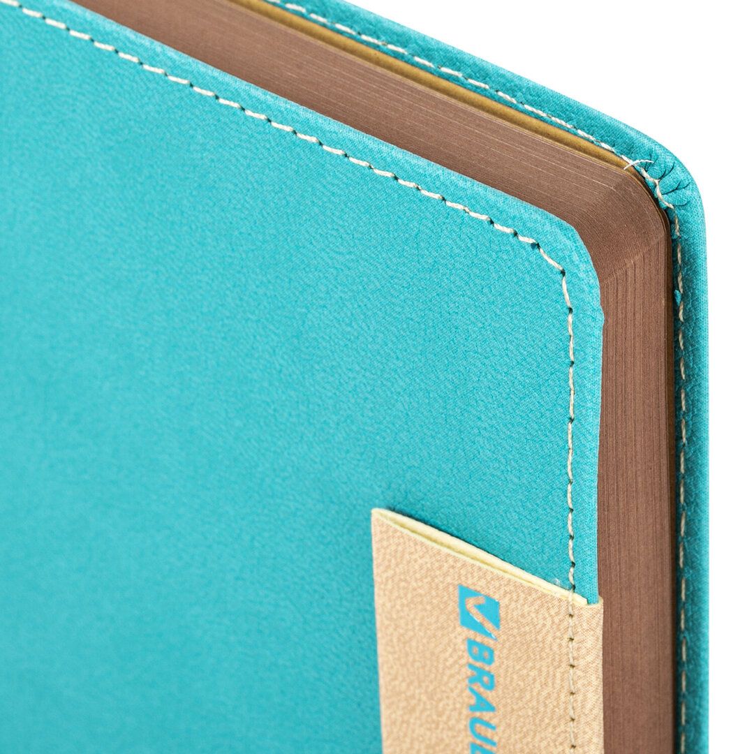 Ежедневник недатированный Brauberg "Aim", A5, 136 л., кожзам, бирюзовый / Ежедневники недатированные №4