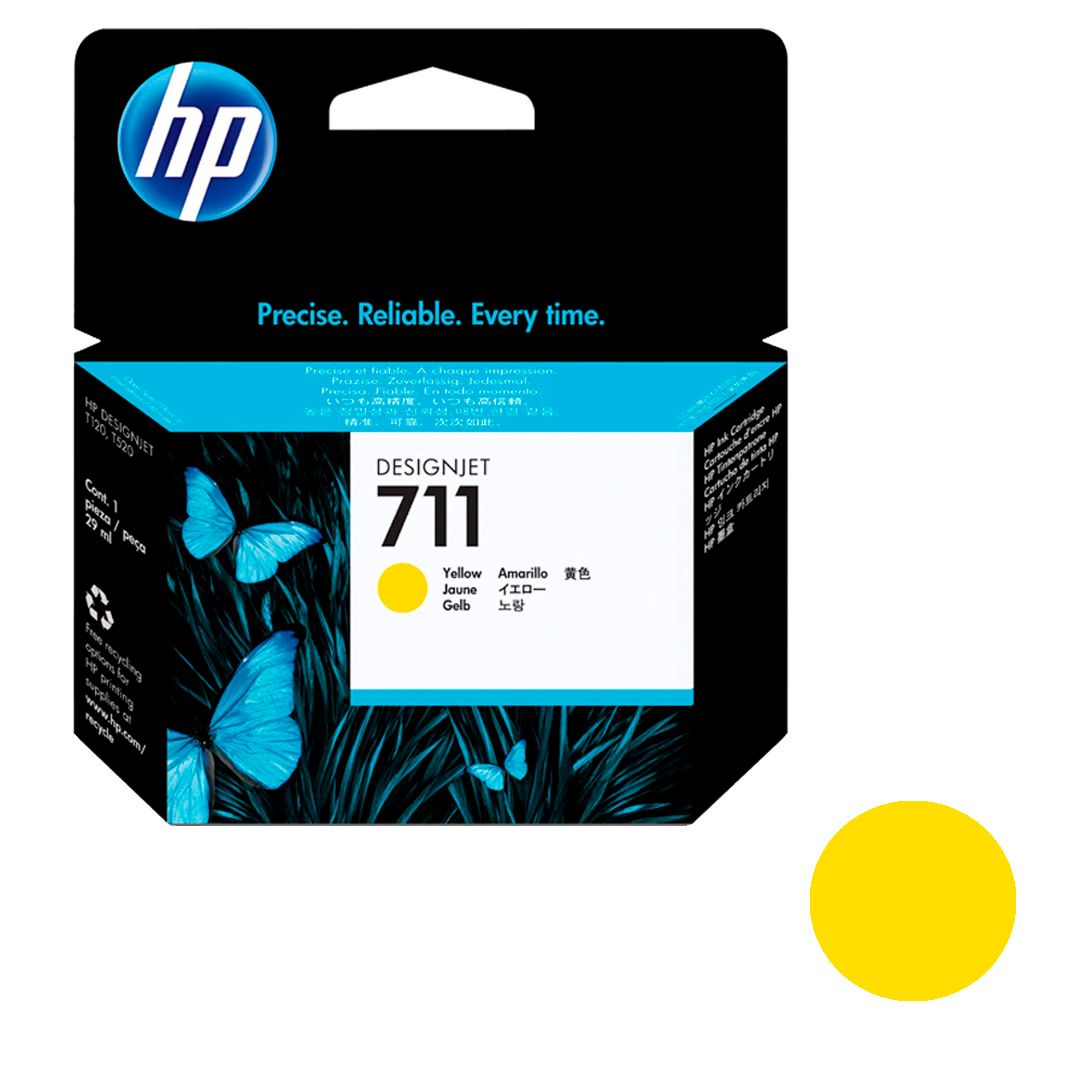 Картридж оригинальный HP CZ132A №711 для DesignJet T120/T520, желтый / null