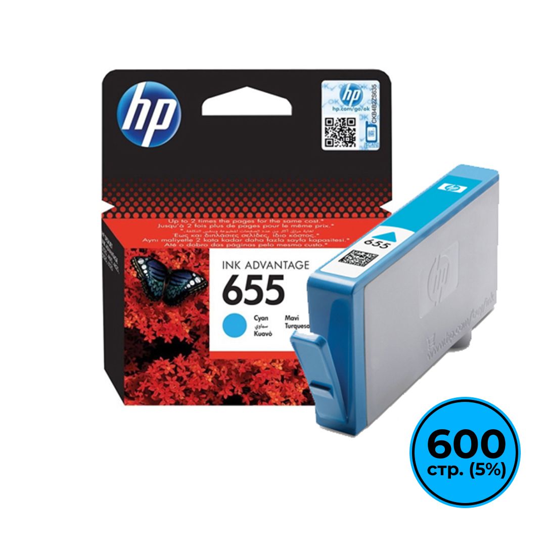 Картридж оригинальный HP CZ110AE №655 для DJ 3525/4615/4625/5525/6525, голубой / null