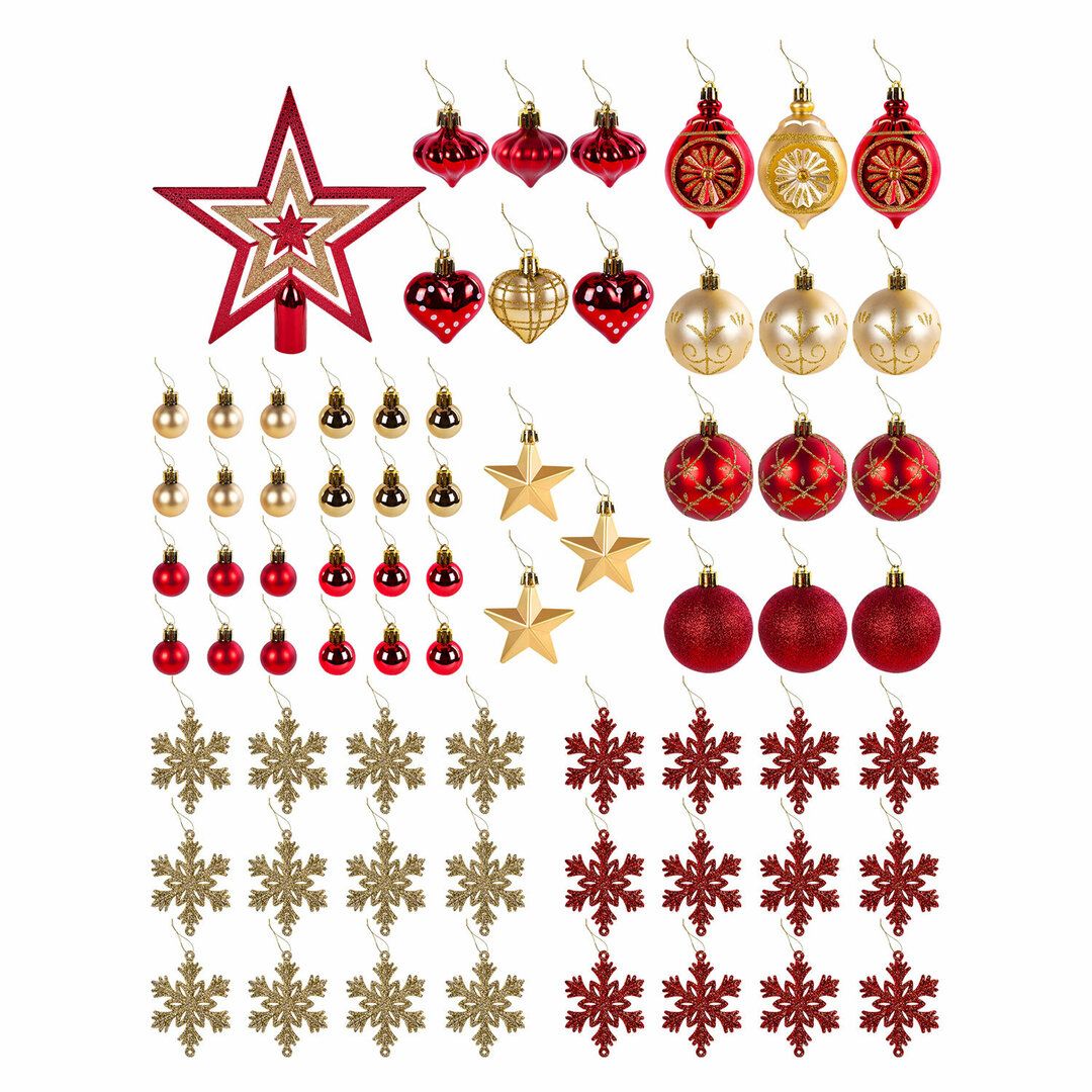 Набор украшений для ели Золотая сказка "Red & Gold Luxury", красный/золото, 70 шт/упак. / Подарки и сувениры