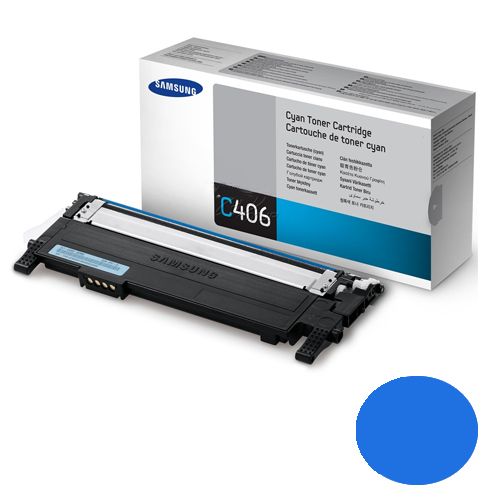 Картридж оригинальный Samsung CLT-C406S для CLP-360/365 и СLX-3300/3305, голубой / Картриджи  цветные