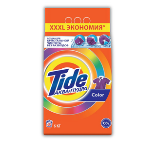 Кір жуғыш ұнтақ Tide Автомат "Color", 6 кг, жұмсақ қаптама / Кір жууға арналған құралдар oe.kz Кір жуғыш ұнтақ Tide Автомат "Color", 6 кг, жұмсақ қаптама / Кір жууға арналған құралдар