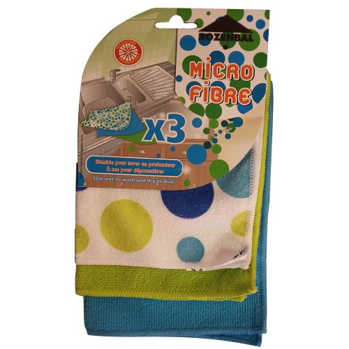 Салфетки из микрофибры Rozenbal, 3 шт, размер 30*30 см  / Салфетки хозяйственные