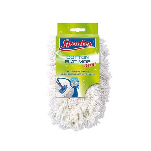 Запаска для швабры Spontex, разрезной хлопковый, микрофибра, размер 44*14 см, белая