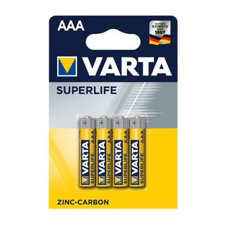 Батарейки Varta SUPERLIFE Micro мизинчиковые AAA R03P, 1.5V, 4 шт./уп, цена за упаковку / Батарейки