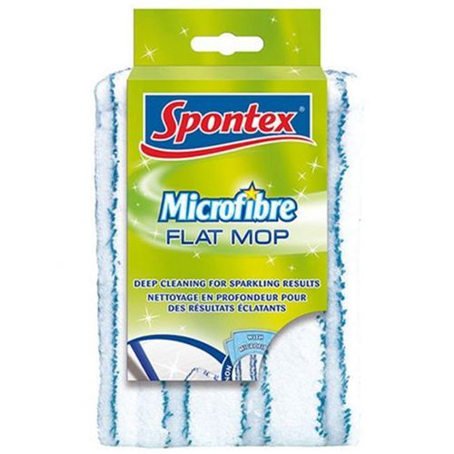 Запаска для швабры из микрофибры Spontex с усиленными полосками, внут. размер 42*9,5 см, бело-синяя