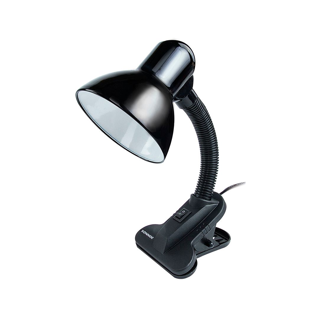 Светильник настольный Sonnen OU-108, на прищепке, E27, черный / Светильники настольные