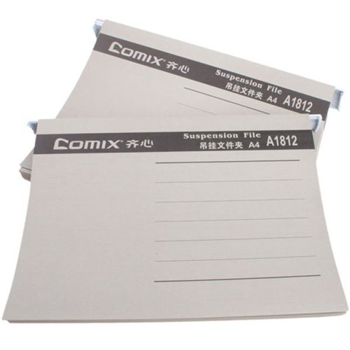 Папка подвесная Comix, A4 формат, серая, без указателя / Папки подвесные