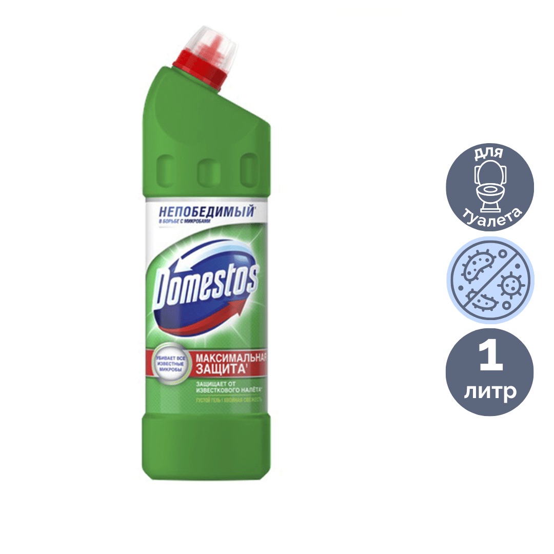 Сантехниканы тазартқыш сұйықтық Domestos "Емен балғындығы", 1000 мл / Дәретхана және жуынатын бөлме құралдары №7