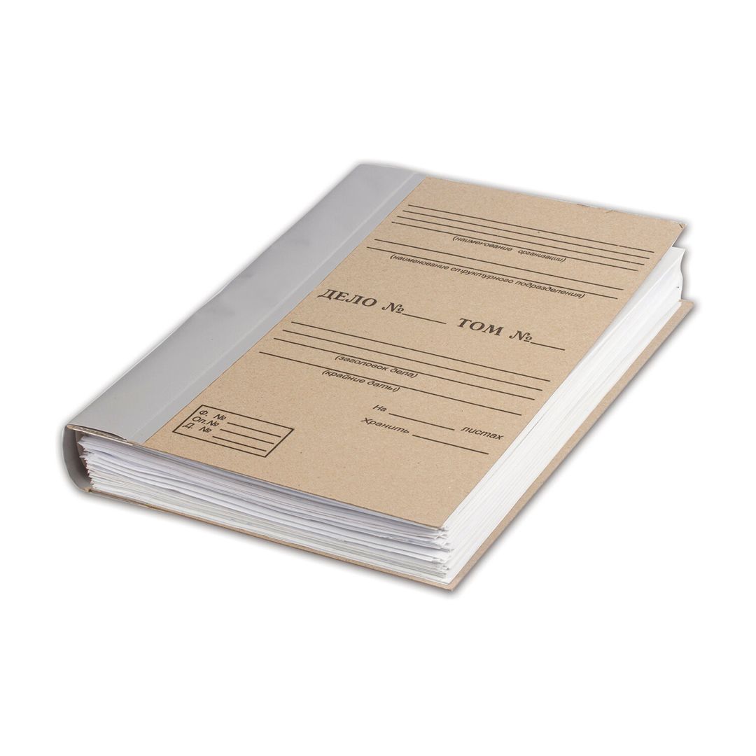 Папка архивная, 100*215*310 мм, вместимость 1000 листов, бурый / Архивные короба и папки с завязками №3