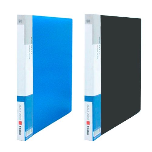 Папка файловая на 20 файлов Foska, А4 формат, корешок 17 мм, ассорти / Папки файловые