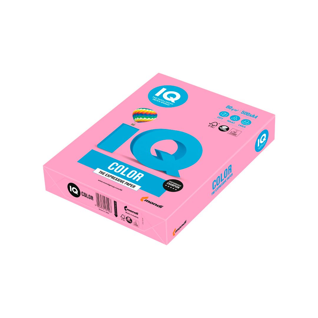 Бумага IQ Color Pale, А4, 80 г/м2, 500 листов, розовая / Бумага цветная №2