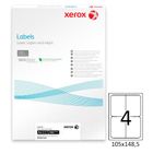 Этикетка самоклеящаяся Xerox Labels, A4, размер 105*148,5 мм, 4 этикетки, матовая, 100 листов