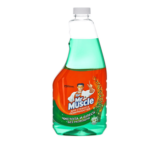 Средство для мытья стекол Mr.Muscle, сменный флакон, 530 мл, зеленый / Средства для мытья стекол oe.kz Средство для мытья стекол Mr.Muscle, сменный флакон, 530 мл, зеленый / Средства для мытья стекол