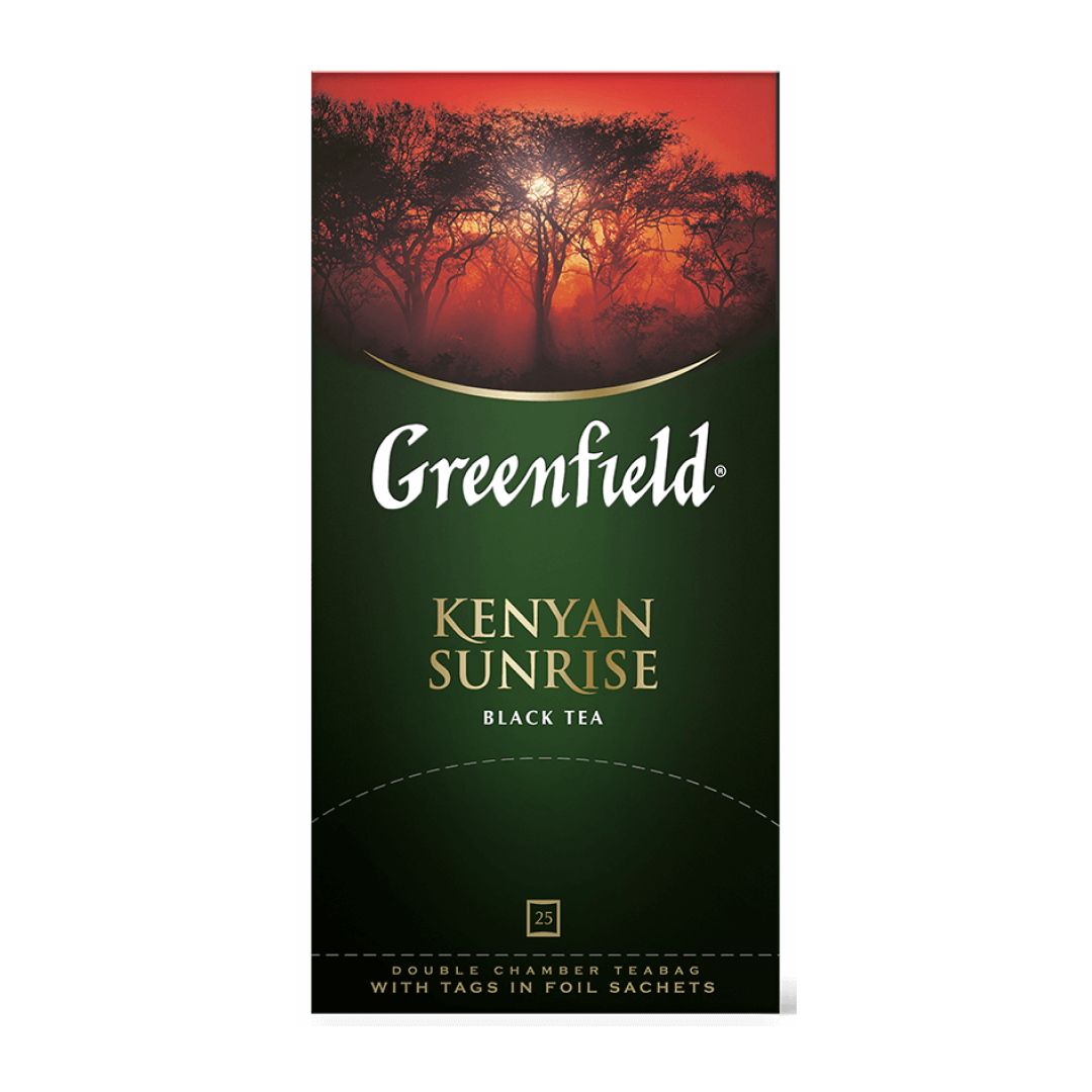 Чай Greenfield Kenyan Sunrise, черный, 25 пакетиков / Чай пакетированный