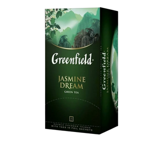 Шай Greenfield Jasmine Dream, жасыл шай, 25 қалташа / Қалташалардағы шай oe.kz Шай Greenfield Jasmine Dream, жасыл шай, 25 қалташа / Қалташалардағы шай