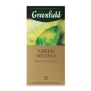 Чай Greenfield Green Melissa, зеленый, 25 пакетиков / Чай пакетированный
