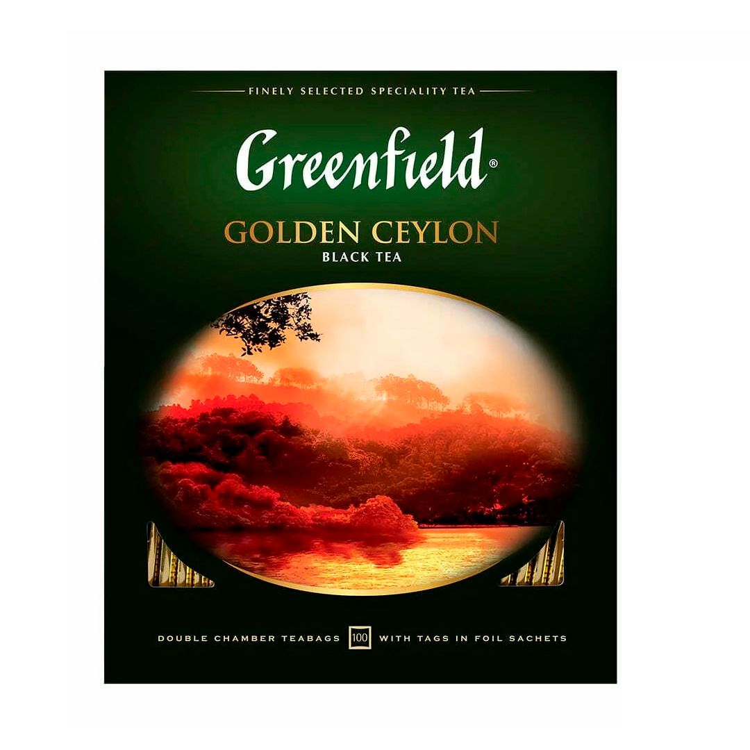 Чай Greenfield Golden Ceylon, черный, 100 пакетиков