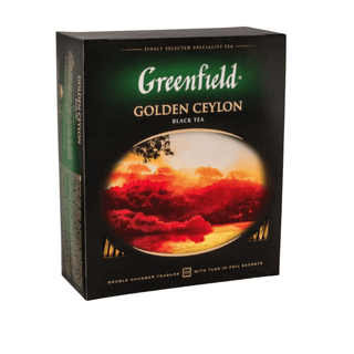 Чай Greenfield Golden Ceylon, черный, 100 пакетиков / Чай пакетированный