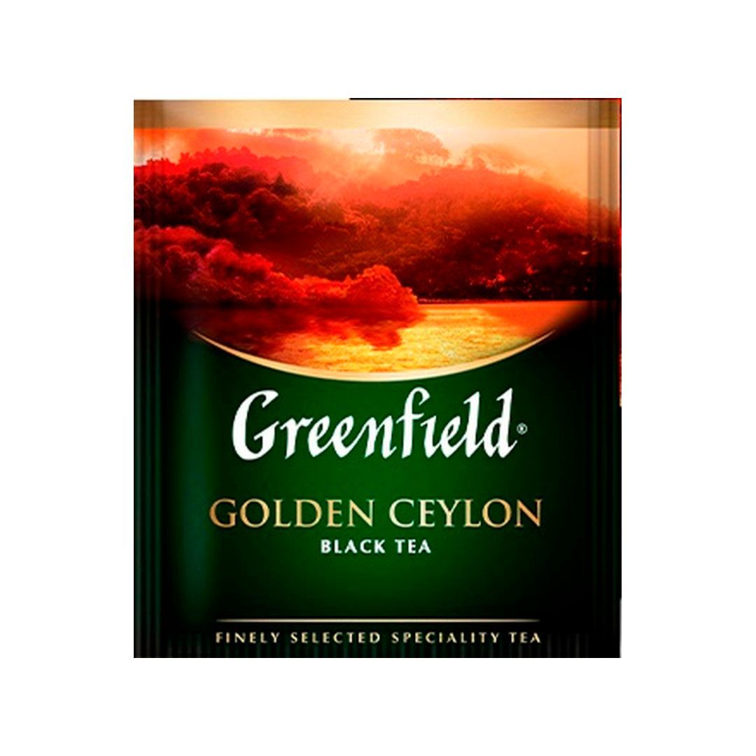 Чай Greenfield Golden Ceylon, черный, 100 пакетиков / Чай пакетированный №5
