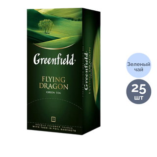 Шай Greenfield Flying Dragon, жасыл шай, 25 қалташа / Қалташалардағы шай