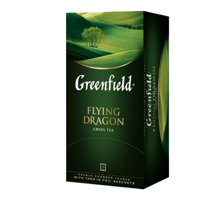 Шай Greenfield Flying Dragon, жасыл шай, 25 қалташа / Қалташалардағы шай