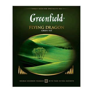 Чай Greenfield Flying Dragon, зеленый, 100 пакетиков / Чай пакетированный