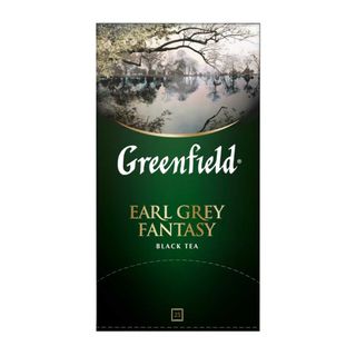 Чай Greenfield Earl Gray Fantasy, черный с бергамотом, 25 пакетиков / Чай пакетированный