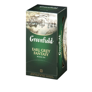 Шай Greenfield Earl Gray Fantasy, бергамотты қара шай, 25 қалташа / Қалташалардағы шай