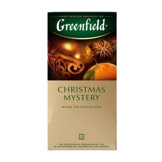 Чай Greenfield Christmas Mystery, черный, 25 пакетиков / Чай пакетированный