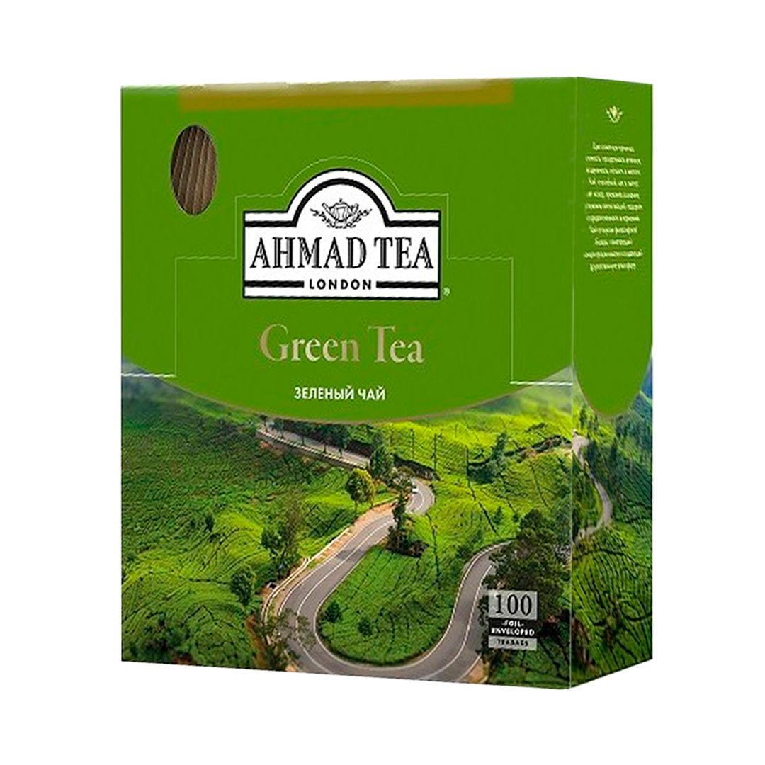 Чай Ahmad Green Tea, зеленый, 100 пакетиков / Чай пакетированный oe.kz Чай Ahmad Green Tea, зеленый, 100 пакетиков / Чай пакетированный