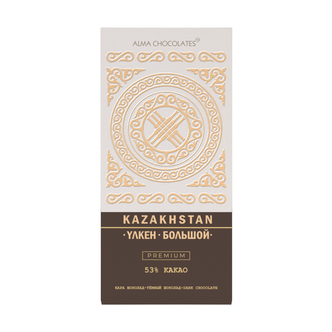 Шоколад Alma Chocolates Большой Казахстан, темный, 53% какао, 200 г / Шоколад