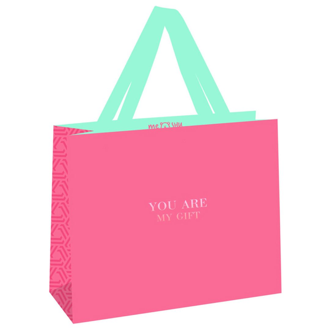 Пакет подарочный Meshu "Bright crimson", размер 32*26*12 см, матовая ламинация / Упаковка подарков