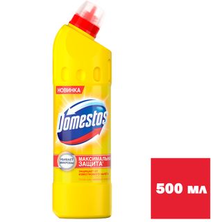 Сантехниканы тазартқыш құрал Domestos "Лимон балғындығы", 500 мл / Дәретхана және жуынатын бөлме құралдары